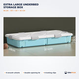 Orapeak extra large underbed storage box 101 cm in blue