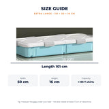 Orapeak underbed storage box 101 cm blue – size guide