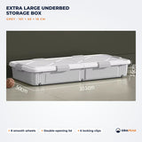 Orapeak extra large underbed storage box 101 cm in grey