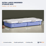 Orapeak extra large underbed storage box 101 cm in purple