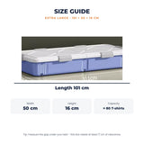 Orapeak underbed storage box 101 cm purple – size guide