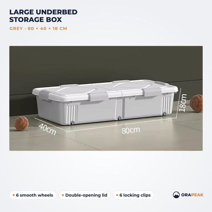 Orapeak large underbed storage box 80 cm in grey
