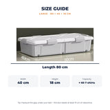 Orapeak underbed storage box 80 cm grey – size guide