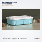 Orapeak medium underbed storage box 60 cm in blue