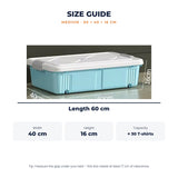 Orapeak underbed storage box 60 cm blue – size guide