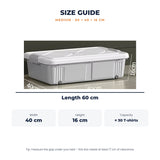 Orapeak underbed storage box 60 cm grey – size guide