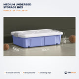 Orapeak medium underbed storage box 60 cm in purple