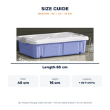 Orapeak underbed storage box 60 cm purple – size guide
